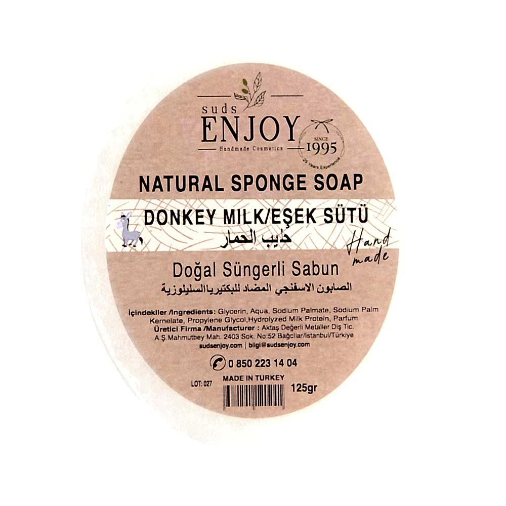 Doğal Eşek Sütlü El Yapımı Süngerli Duş Sabunu