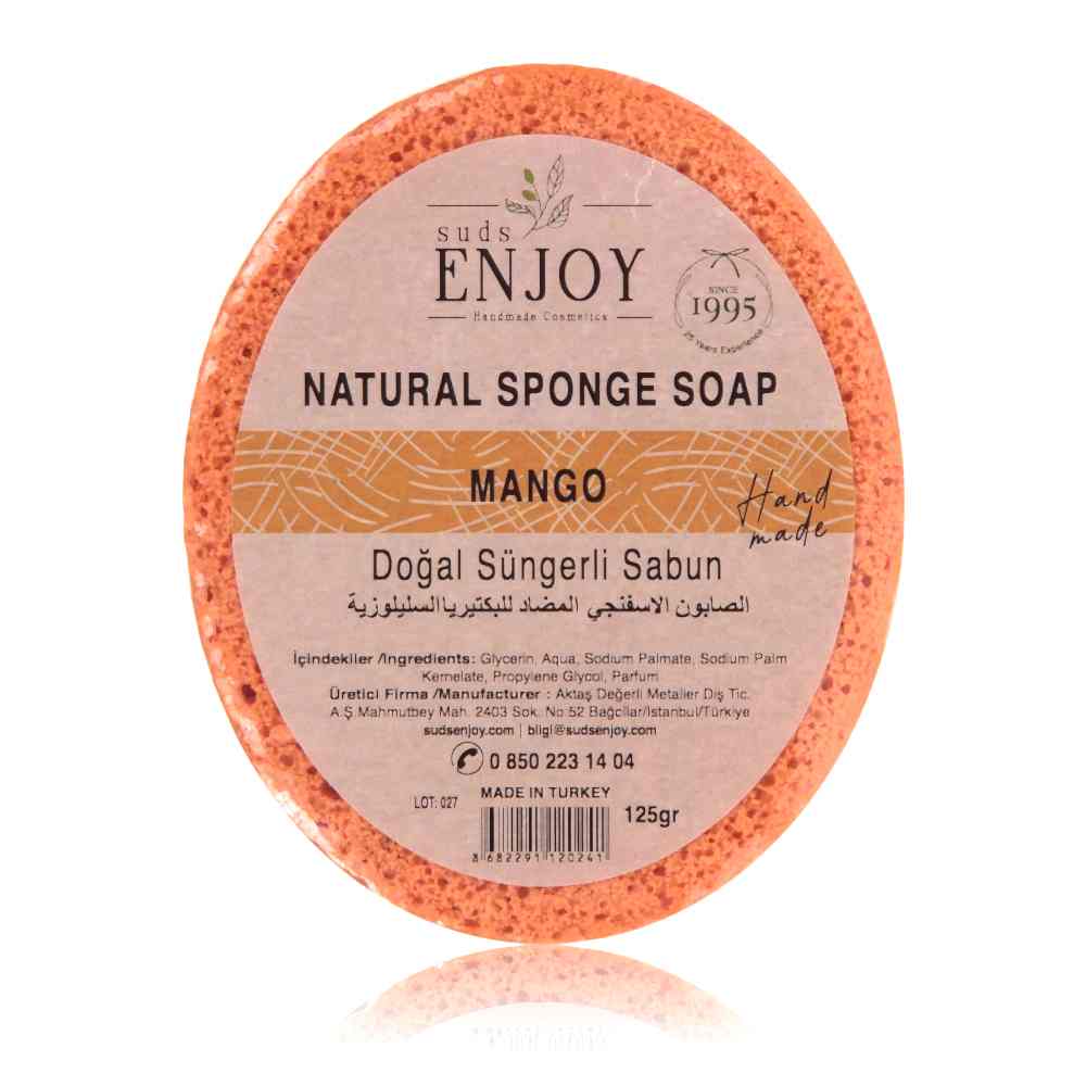 Doğal Mango El Yapımı Süngerli Duş Sabunu