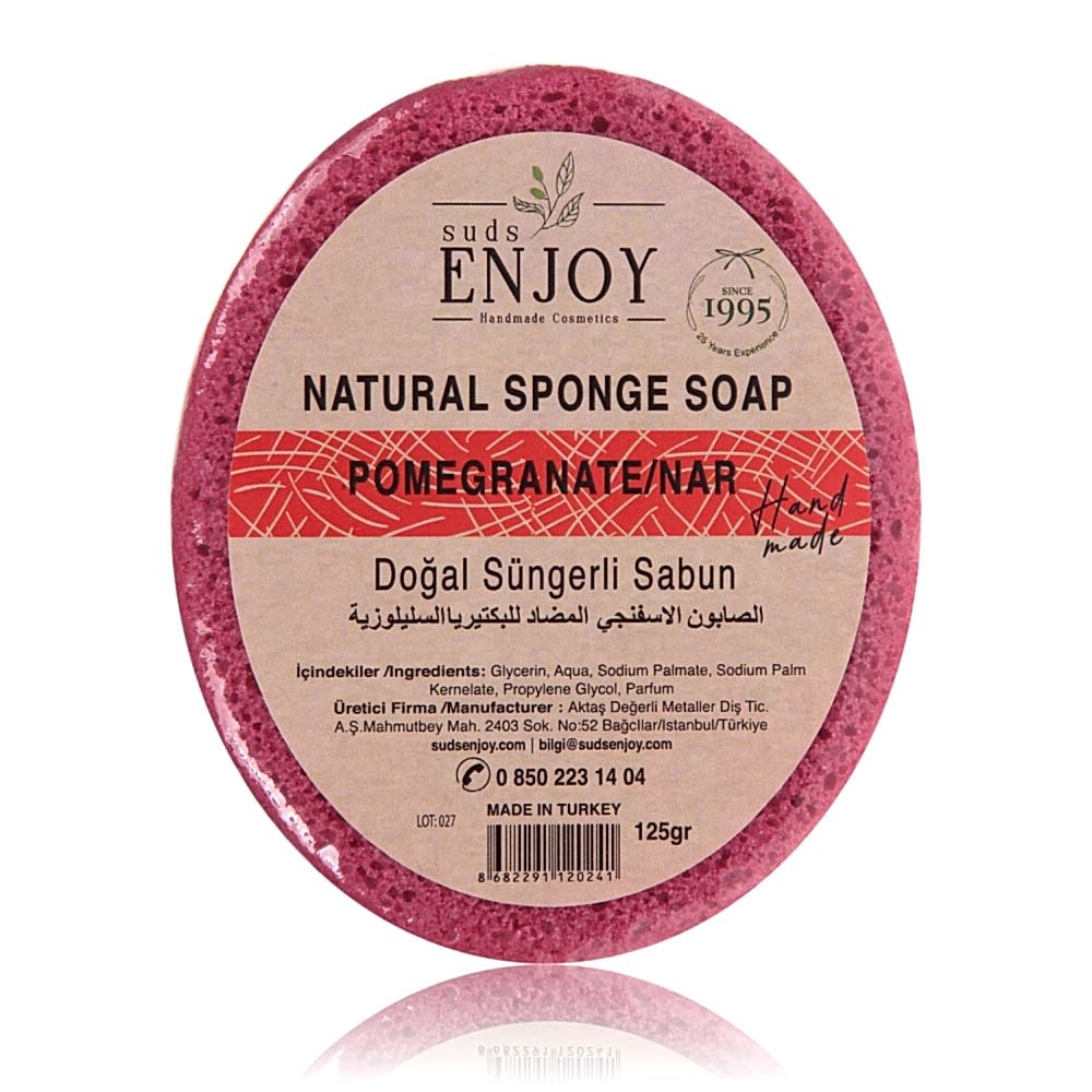 Doğal Nar El Yapımı Süngerli Duş Sabunu