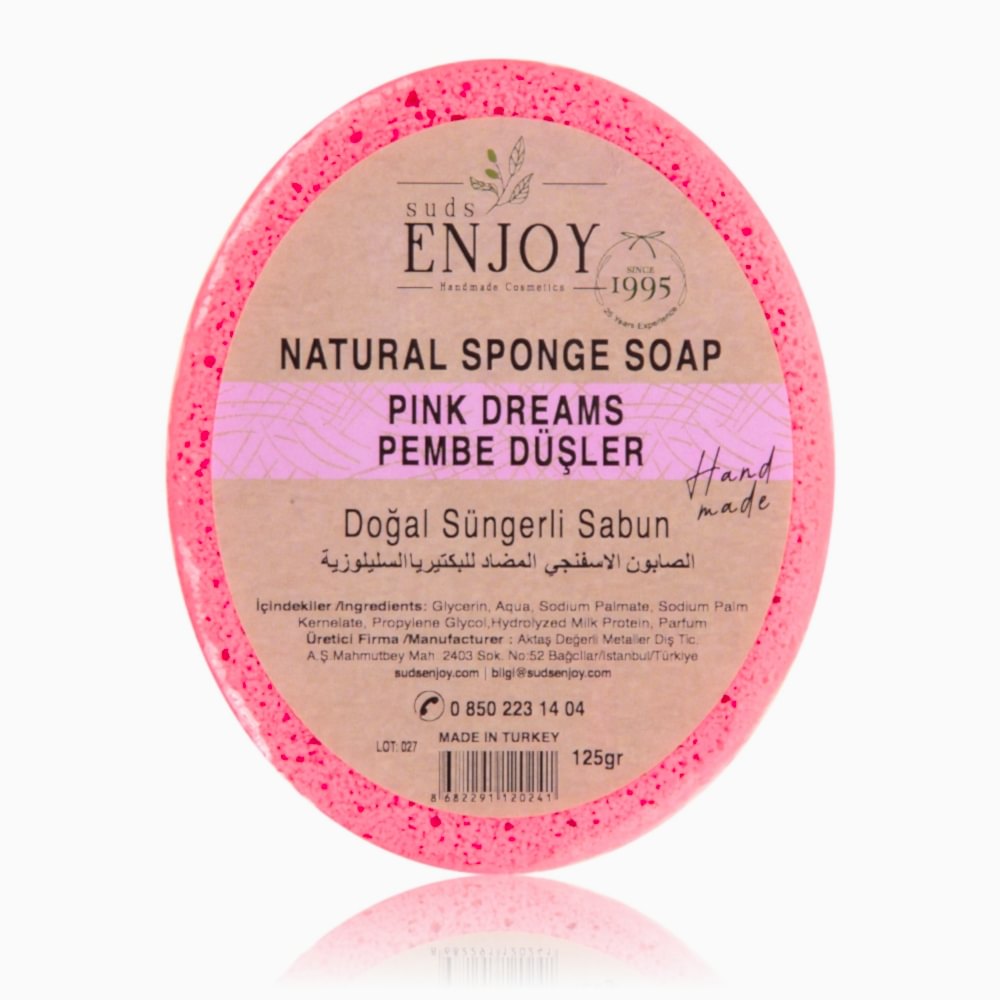Doğal Pembe Düşler El Yapımı Süngerli Duş Sabunu